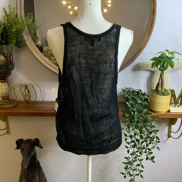 Robert Rodriguez Black Open Knit Sleeveless Top L New with Tags - Picture 3 of 6